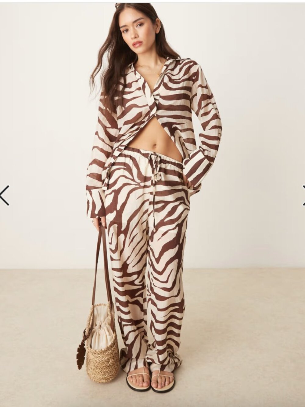 Mango Koni Anima (zebra)l Print top and bottom size small NWT